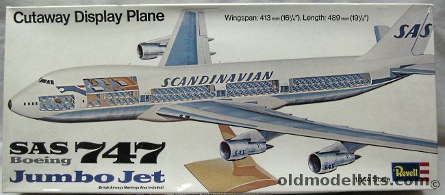 Revell 1/144 Boeing 747 Cut Away Jumbo Jet - SAS or BOAC, H177 plastic model kit